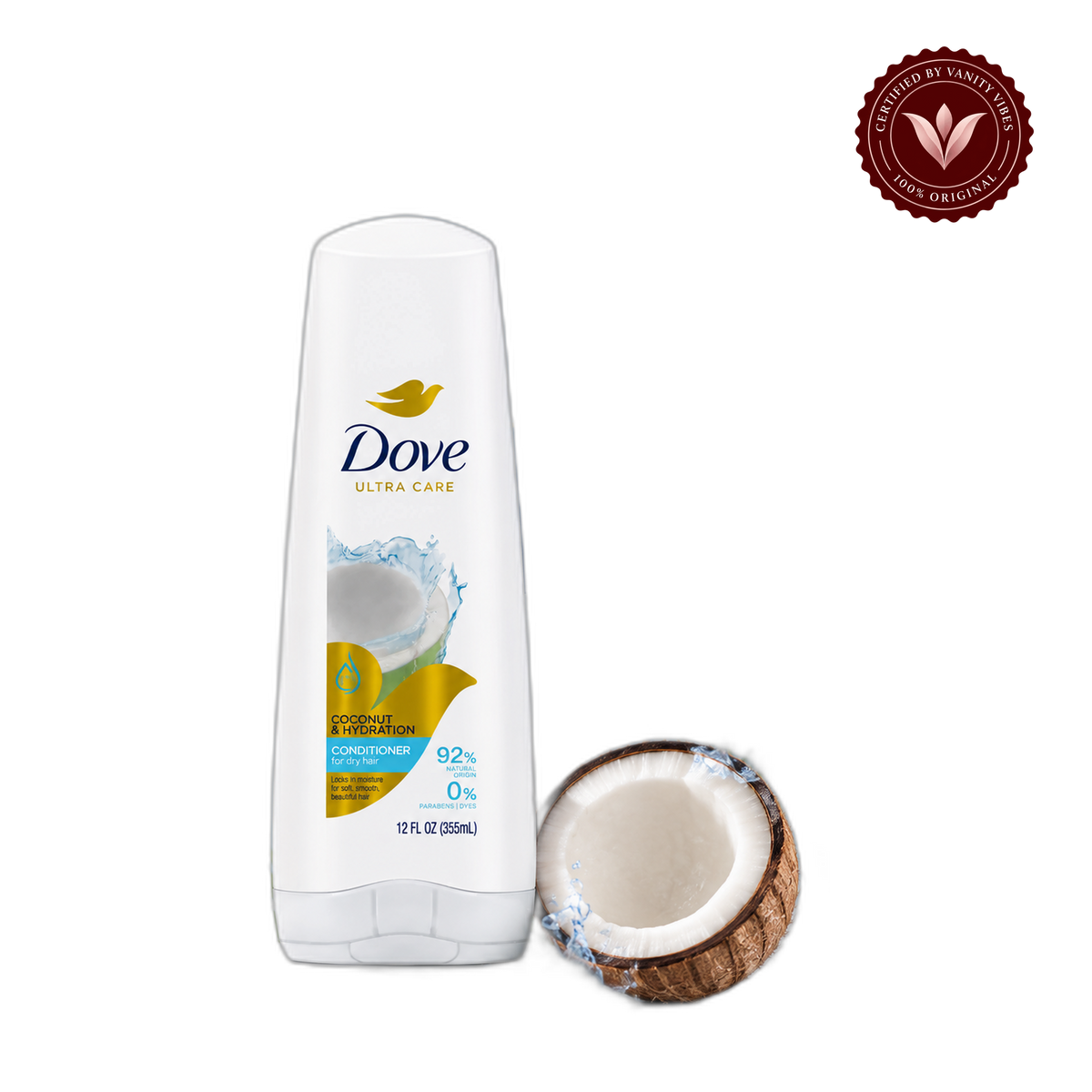 Dove Coconut & Hydration Conditioner - 355ml — alternate view, transparent background