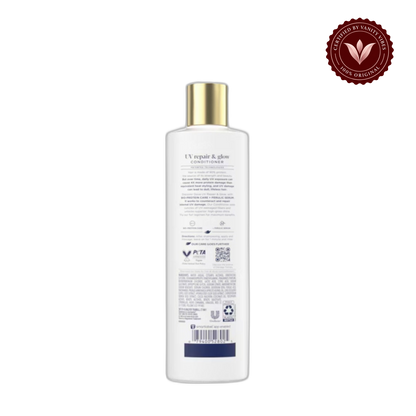 Dove Damage Therapy UV Repair & Glow Bio-Protein Care + Ferulic Serum Conditioner 355ml (USA) — alternate view, transparent background