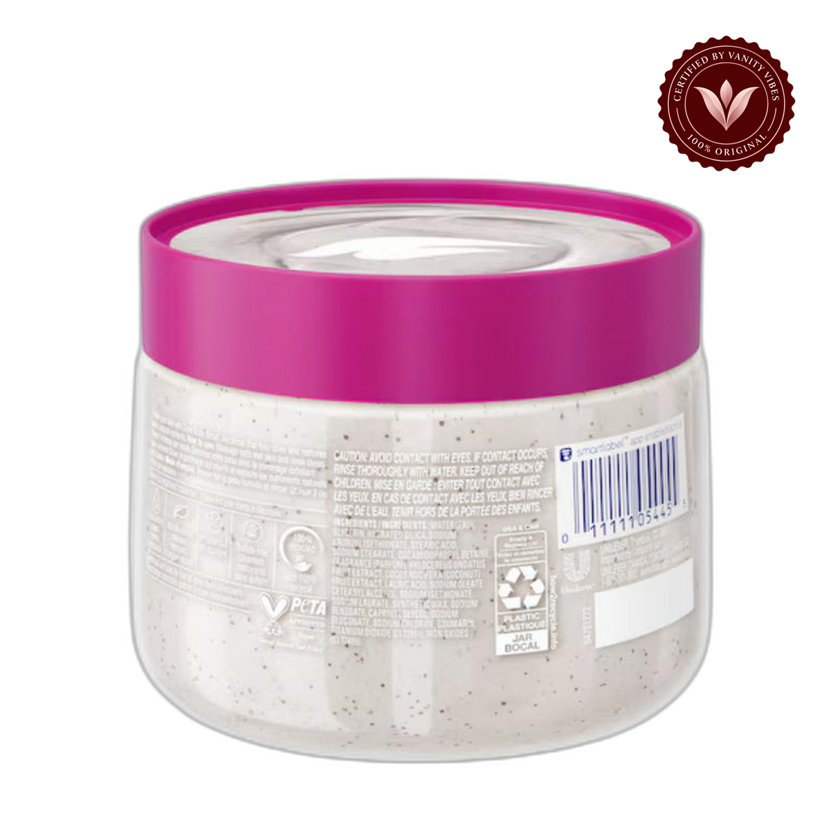 Dove Exfoliating Body Scrub Dragon Fruit & Coconut 425g - Gommage Corps Body Polish for Smooth & Soft Skin — front view, transparent background
