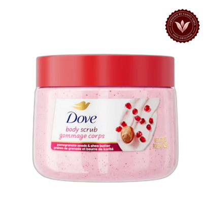 Dove Exfoliating Body Scrub Pomegranate Seeds & Shea Butter 425g - Gommage Corps Body Polish for Smooth & Soft Skin — alternate view, transparent background