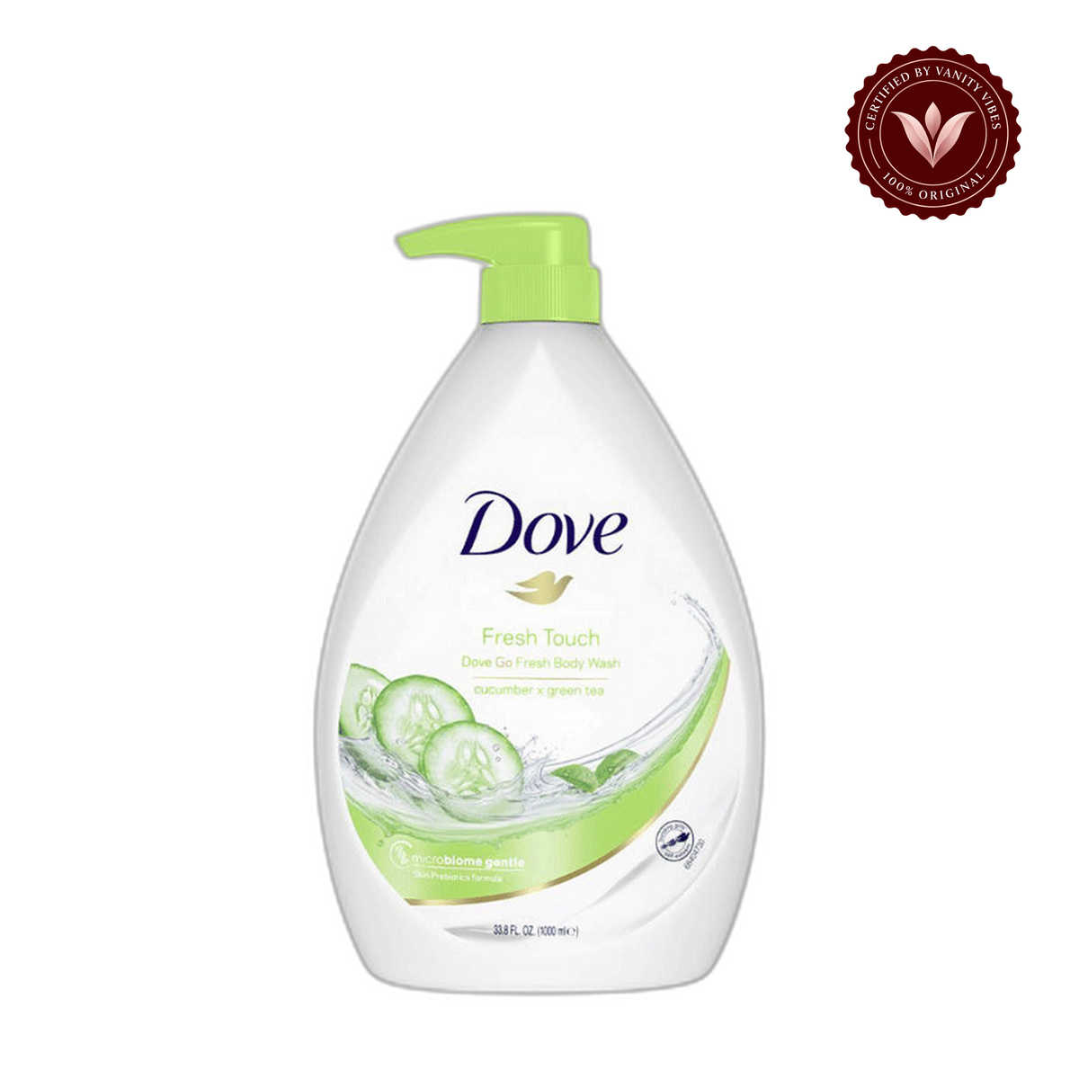 Dove Fresh Touch Refreshing Body Wash 1000g — front view, transparent background