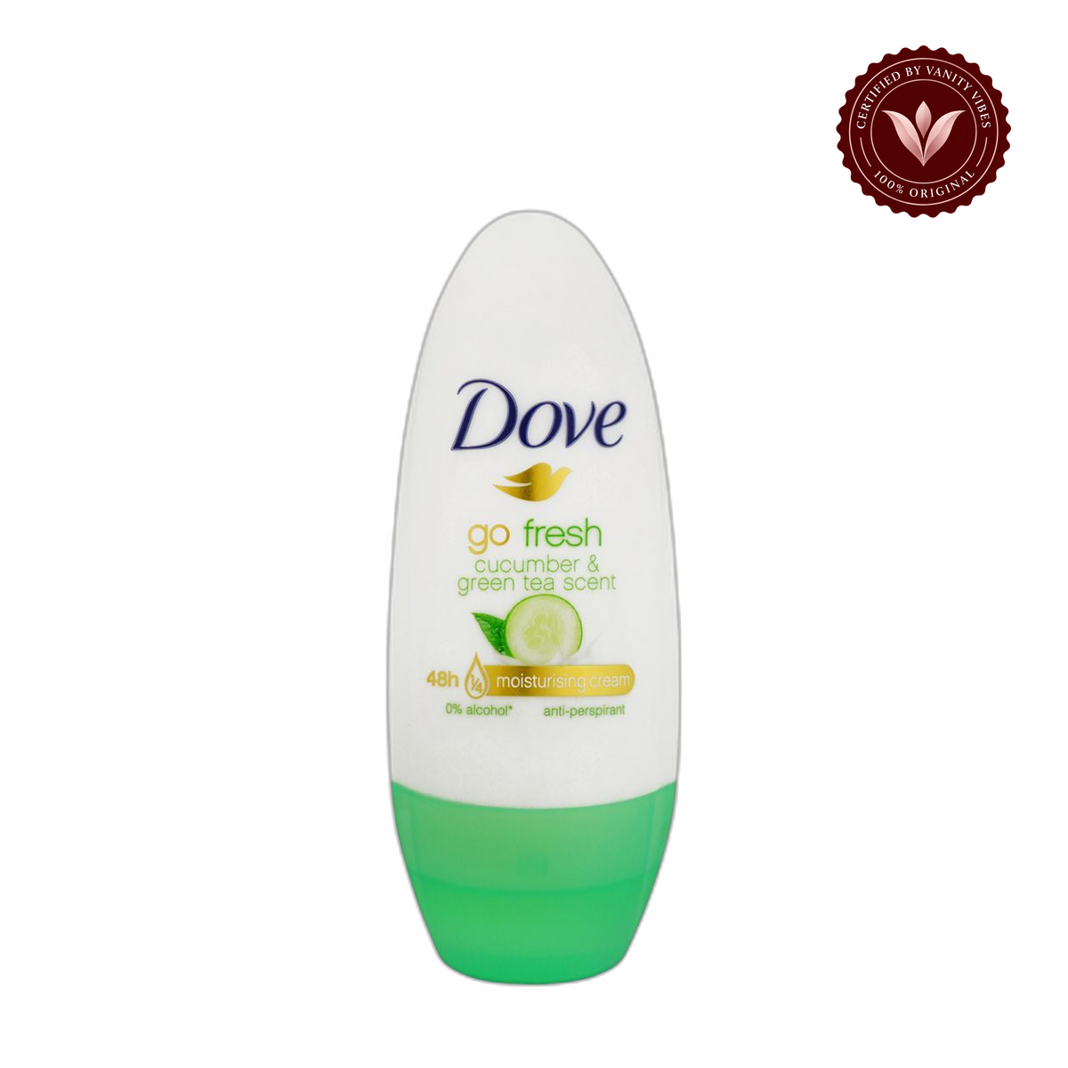 Dove Go Fresh Cucumber & Green Tea 48-Hour Anti-Perspirant Deodorant Roll On- for Women-40ml — alternate view, transparent background