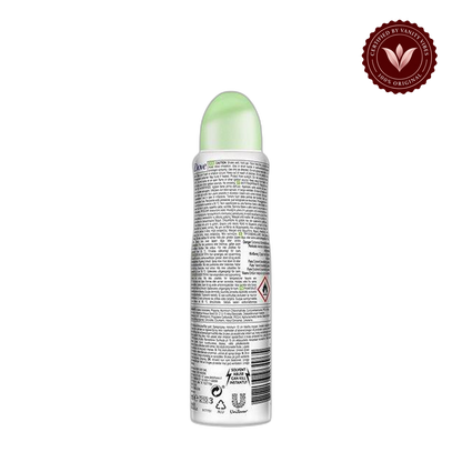 Dove Go Fresh Cucumber & Green Tea Deodorant Spray for Women 150 ml Refreshing Scent & Long-Lasting Protection — front view, transparent background