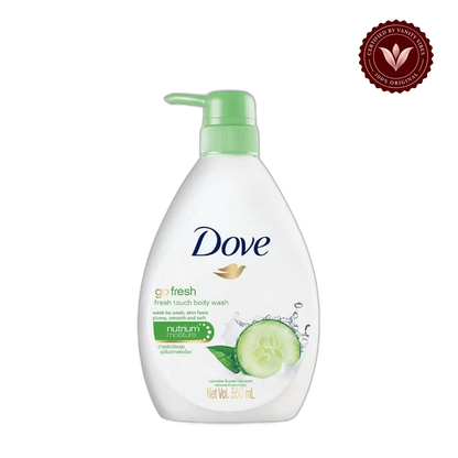 Dove Go Fresh Touch Body Wash Cucumber & Green Tea 550ml — front view, transparent background