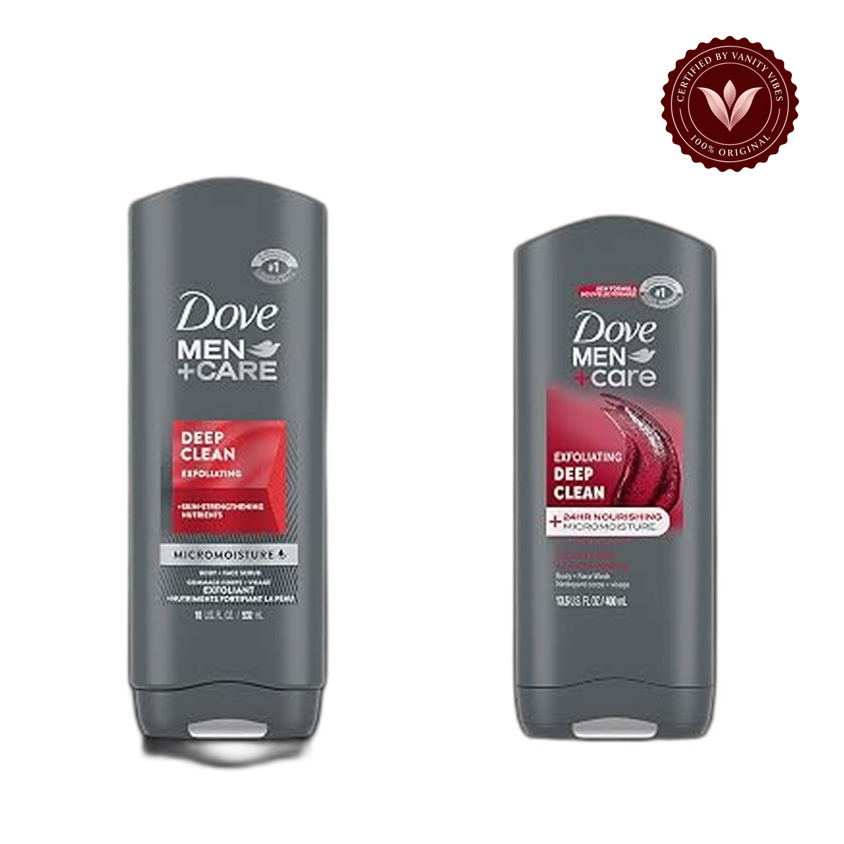Dove Men+Care Exfoliating Deep Clean Body + Face Wash 13.5 FL OZ (400ml) — alternate view, transparent background