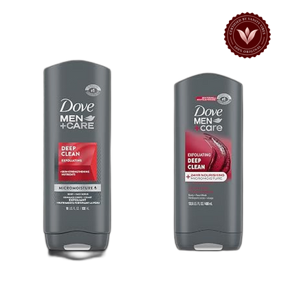 Dove Men+Care Exfoliating Deep Clean Body + Face Wash 13.5 FL OZ (400ml) — alternate view, transparent background