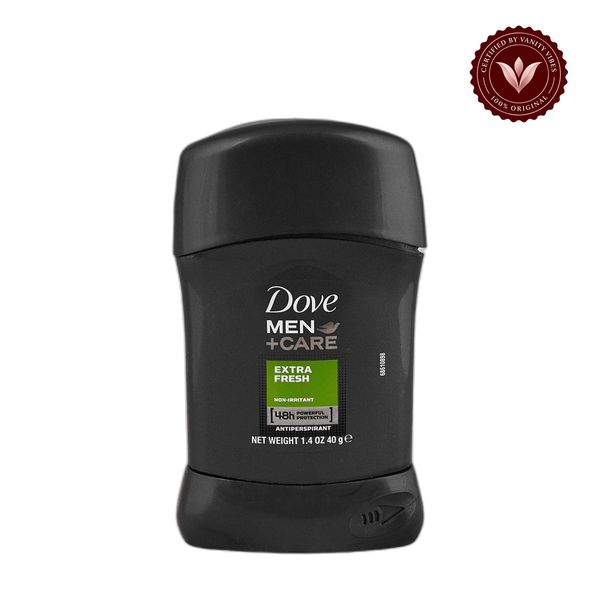 Dove Men+Care Extra Fresh Non-Irritant 48H Anti-Perspirant Deodorant Stick 40g — alternate view, transparent background