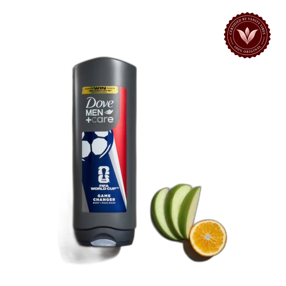Dove Men+Care Limited Edition FIFA Body Wash for Men Game Changer For Hydrated & Repaired Skin, 13 fl oz 400 ml — alternate view, transparent background