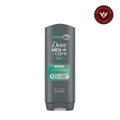 Dove Men+Care Revive Hydrating 3-in-1 Tea Tree Oil Body Wash for Men All Skin-532 ml — alternate view, transparent background