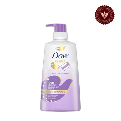 Dove Micellar + Vitamin Hair Boost Nourishment Shampoo 680ml - Deep Cleansing Hair Care Shampoo for Healthy Strong Hair, Vitamin Nourishment, Light Hydration & Natural Shine — alternate view, transparent background