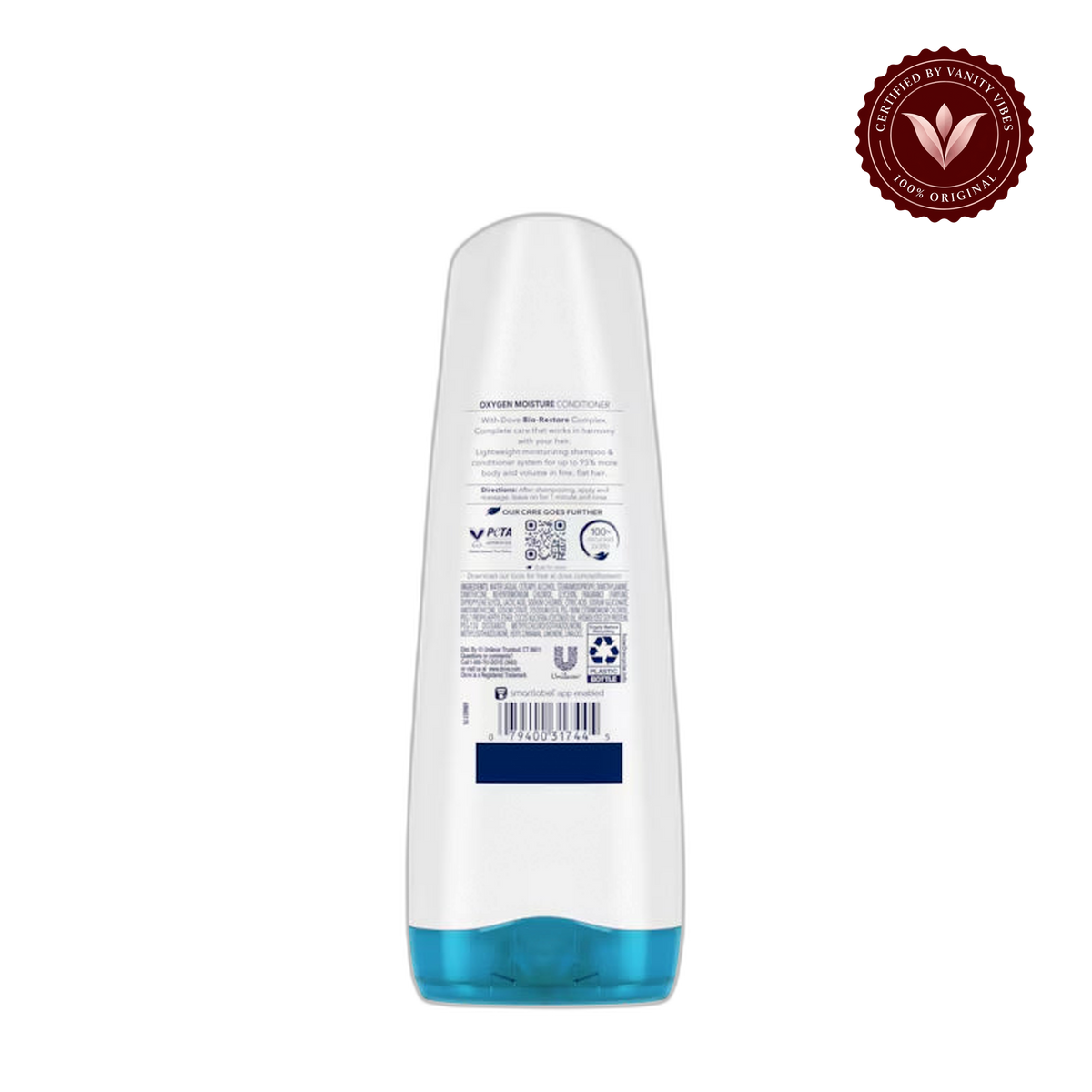 Dove Oxygen Moisture Conditioner 355ml Hair Care Product — front view, transparent background
