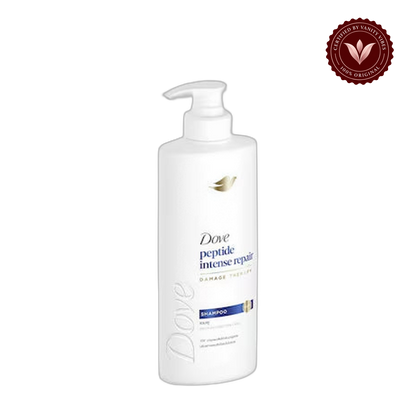 Dove Peptide Intense Repair Damage Therapy Shampoo, 380ml, with Advanced Hair Care Formula for Severely Damaged Hai — front view, transparent background
