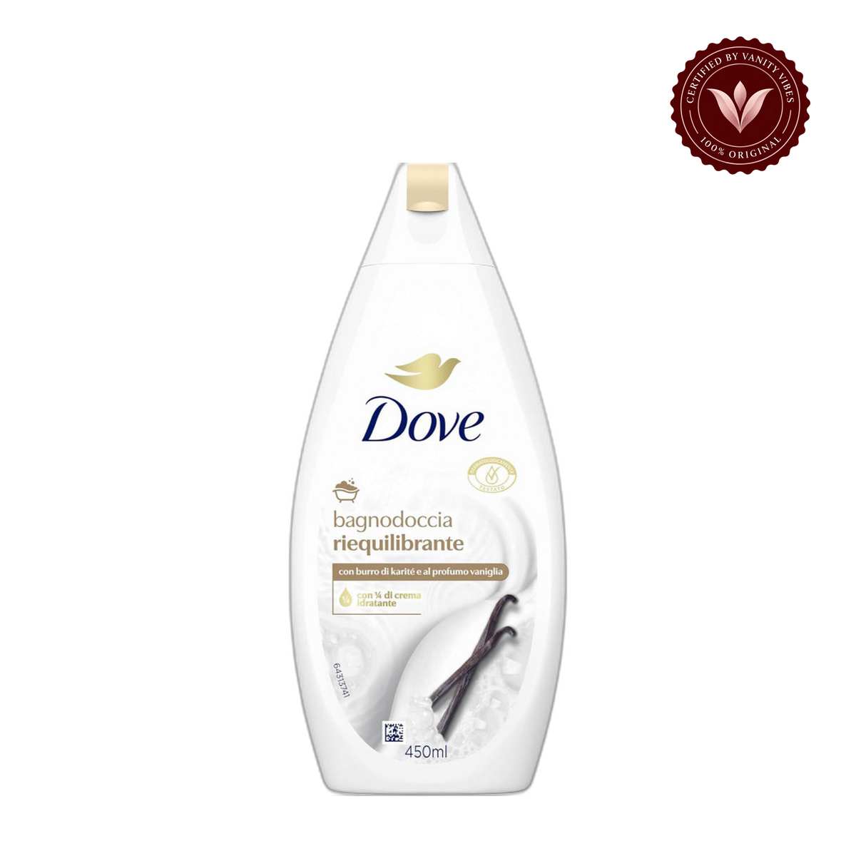 Dove Reiquilibrante Moisturizing Shower Gel 450ml - Gentle Hydrating Body Wash for Smooth & Soft Skin — alternate view, transparent background