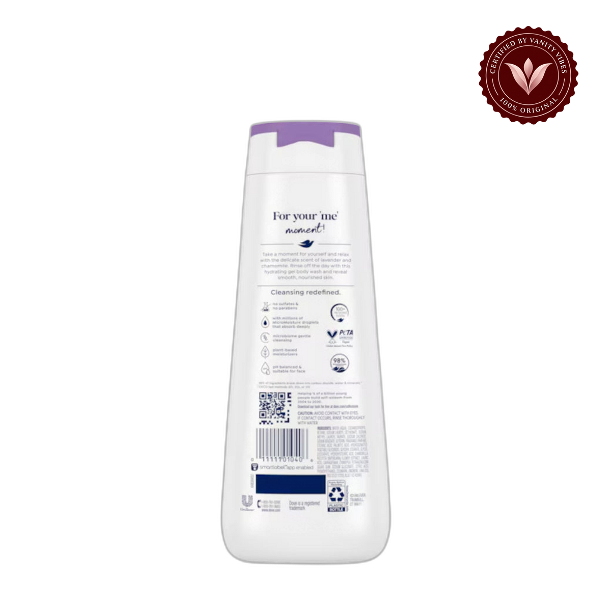 Dove Relax Body Wash With Calming Lavender 20 Fl Oz -591ml — front view, transparent background