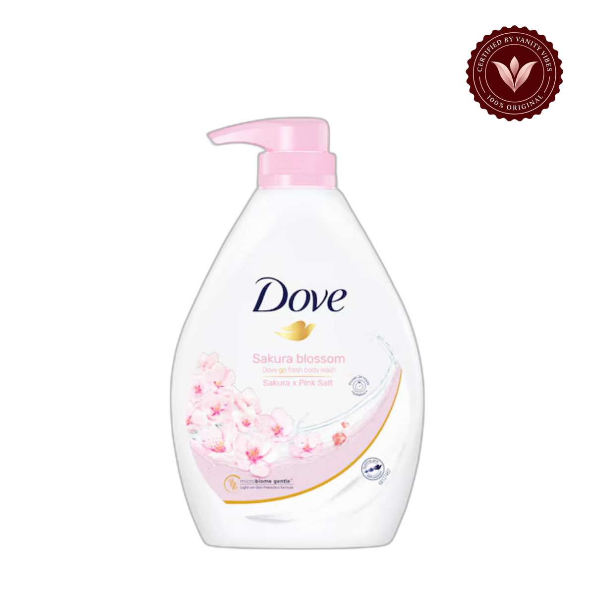 Dove Sakura Blossom Body Wash 1000 G — front view, transparent background