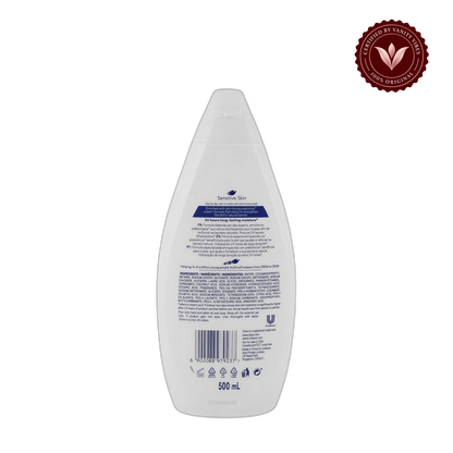Dove Sensitive Skin Hypoallergenic Body Wash 500ml - Triple Moisture Serum for Gentle Care, Soft & Hydrated Skin — front view, transparent background