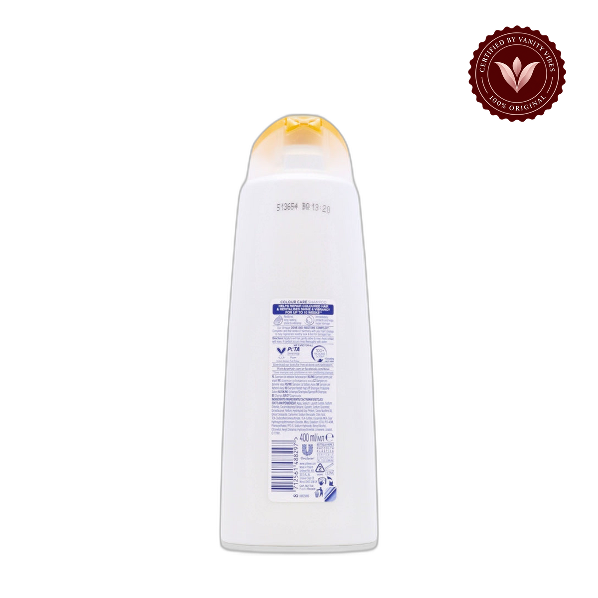 Dove Ultra Care Color Care Shampoo 400ml - Protects Hair Color & Nourishes for Long-Lasting Shine — alternate view, transparent background