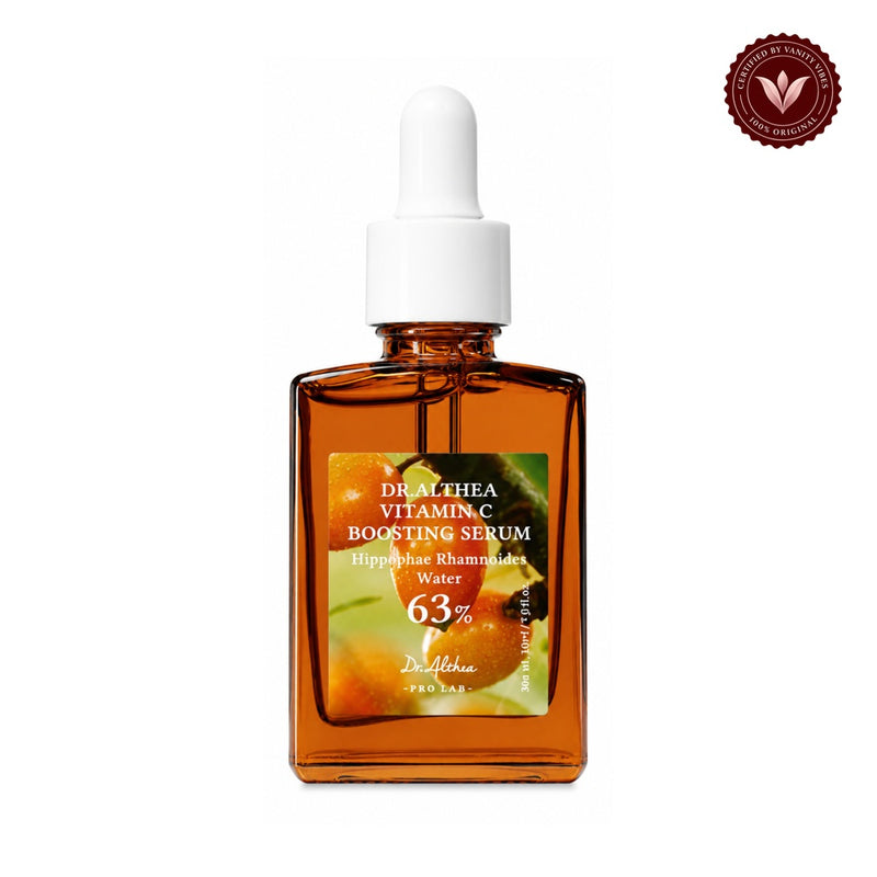 Dr. Althea Vitamin C Boosting Serum 30 ml front-facing product on white with Vanity Vibes authenticity badge