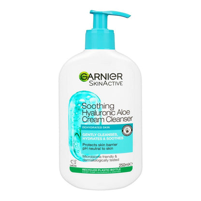 Garnier SkinActive Soothing Hyaluronic Aloe Cream Cleanser pH Neutral 250ml Gentle & Hydrating Face Cleanser