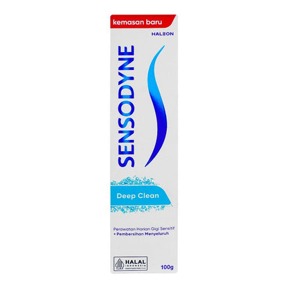 Sensodyne Deep Clean Toothpaste 100g Daily Care for Sensitive Teeth & Thorough Cleaning Halal