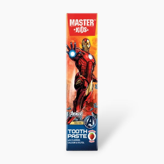 Master Kids Iron Man Toothpaste 50g - Fluoride Kids Tooth Paste for Cavity Protection, Strong Teeth & Gums Care with Fun Supe