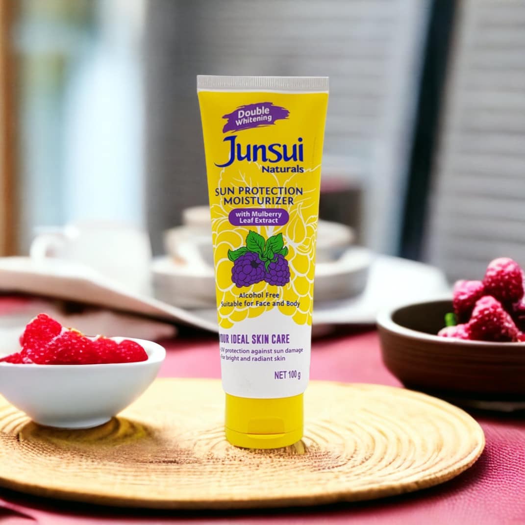 Junsui Mulberry Sun Protection Moisturizer 100g - SPF Daily Face Cream for UV Protection, Deep Hydration & Bright Even Skin T