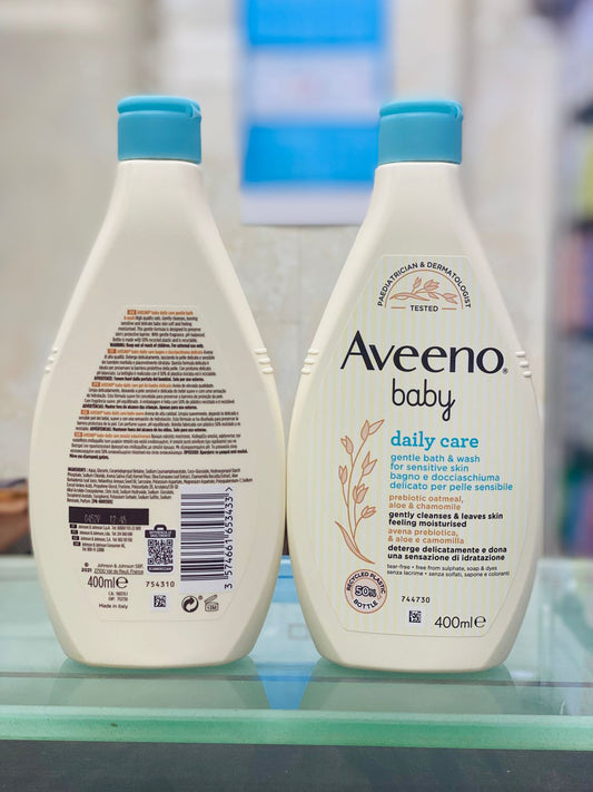 Aveeno Baby Daily Care Gentle Bath & Wash 400ml - Mild & Soothing Formula for Sensitive Skin