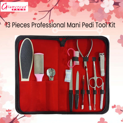 Glamorous Face 13 Pieces Professional Mani Pedi Tool Kit