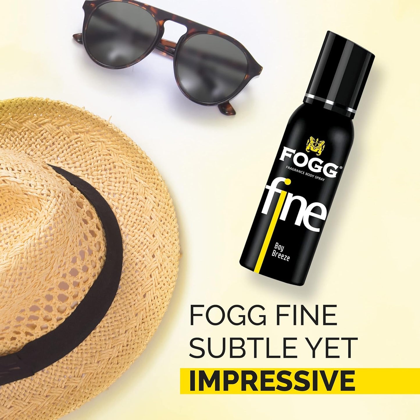 FOGG Fine Bay Breeze Body Spray 120ml - Long Lasting Fresh Aquatic Masculine Fragrance Deodorant Spray for Men Daily Wear