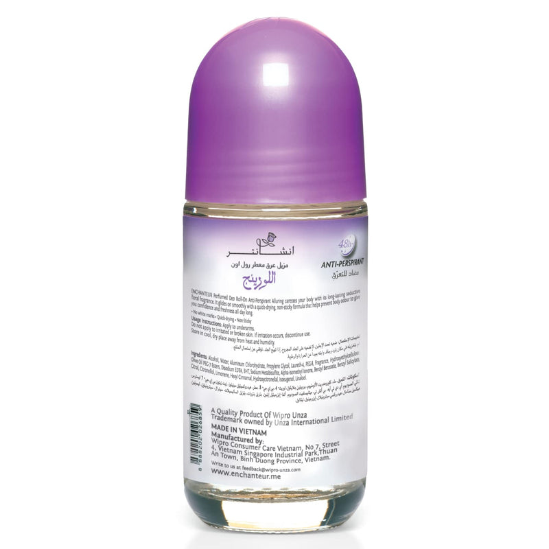 Enchanteur Alluring Roll-On Anti-Perspirant Deodorant 50ml - Long Lasting Perfumed Fresh Floral Fragrance for Women Odor Prot