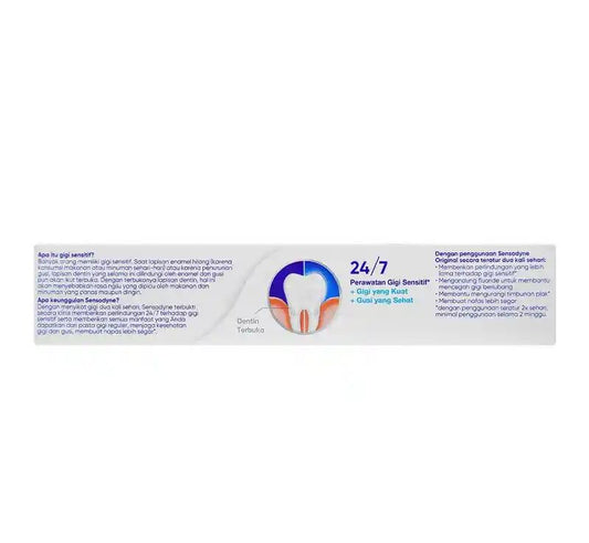 Sensodyne Original Toothpaste 100g Triple Cleaning Action 24-Hour Sensitive Teeth Protection Halal Formula
