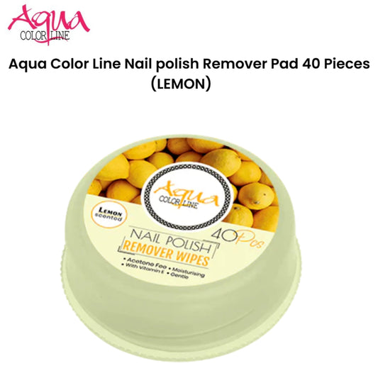 Aqua Color Line Nail polish Remover Pad 40 Pieces (Lemon)