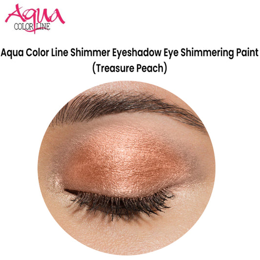Aqua Color Line Shimmer Eyeshadow Eye Shimmering Paint (Treasure Peach)