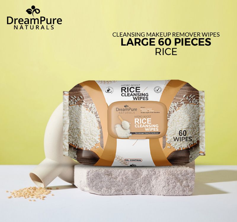 Dream Pure Natural 60 Rice Wipes For Face & Body