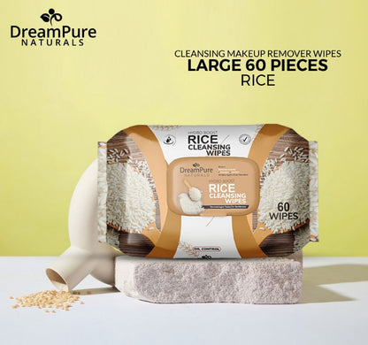Dream Pure Natural 60 Rice Wipes For Face & Body