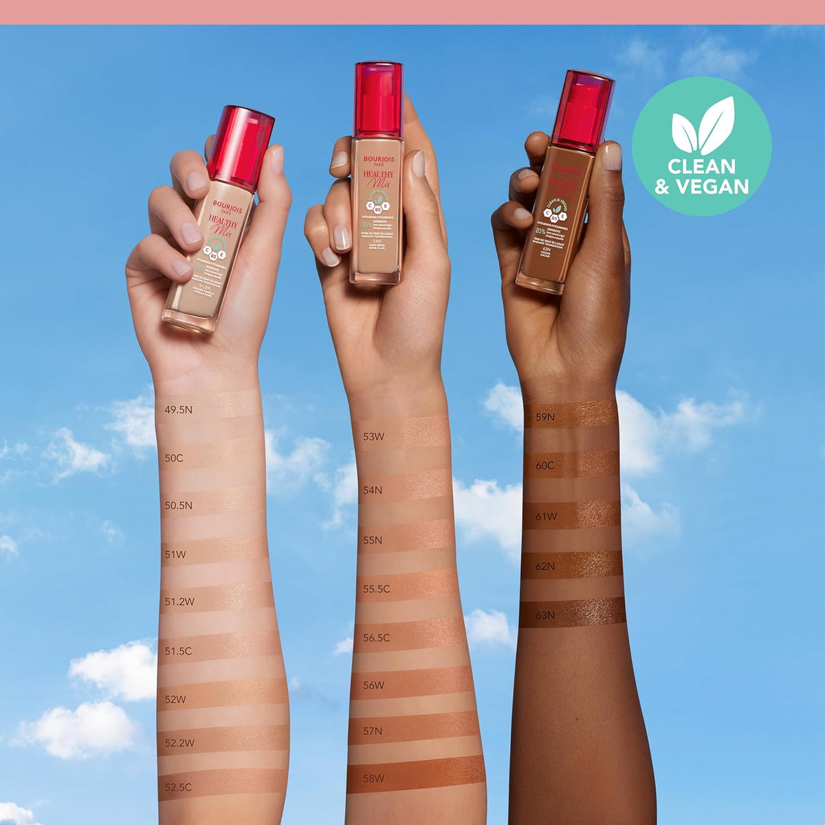 Bourjois Healthy Mix Clean Vegan Foundation No. 50.5 Light Ivory