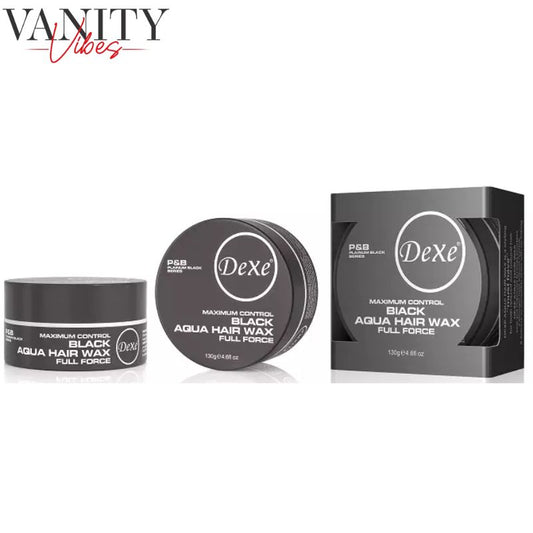 Dexe Maximum Control Black Hair Aqua Wax Full Force 150 g Strong Hold & Long-Lasting Style