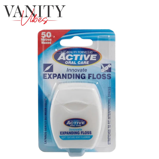 Beauty Formulas Active Innovate Mint Expanding Waxed Floss 50MTR