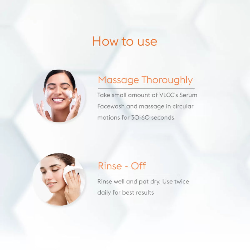 VLCC Bright Glow Serum Face Wash with Vitamin C Serum & Meyer Lemon 150ml