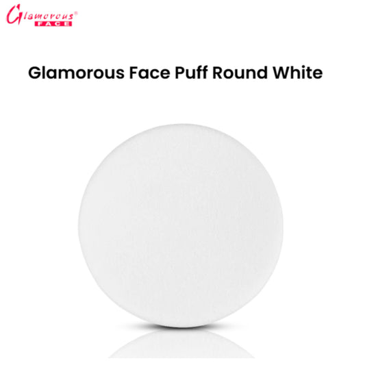Glamorous Face Puff Round White (B)