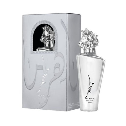 Lattafa Maahir Legacy Silver Eau de Parfum 100ml - Long Lasting Original Arabic Elegant Feminine Fragrance for Women