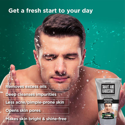 Emami Smart & Handsome Advanced Grooming Purifying Face Wash 100g – Deep Cleansing Men’s Face Wash for Oil Control, Dirt Remo