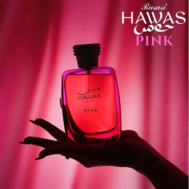 Hawas Pink for Her Eau de Parfum Spray 100ml by Rasasi Long-Lasting Feminine & Floral Fragrance