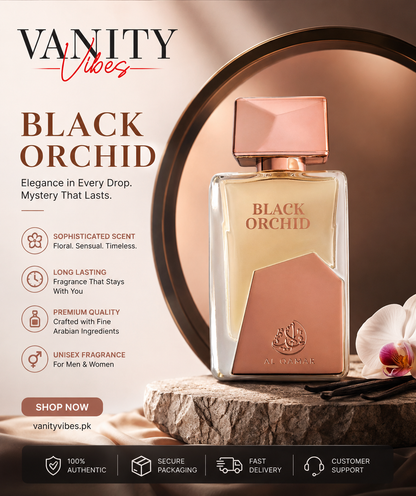 AL Qamar Black Orchid Eau de Parfum 100ml Pour Homme - Long Lasting Perfume for Men