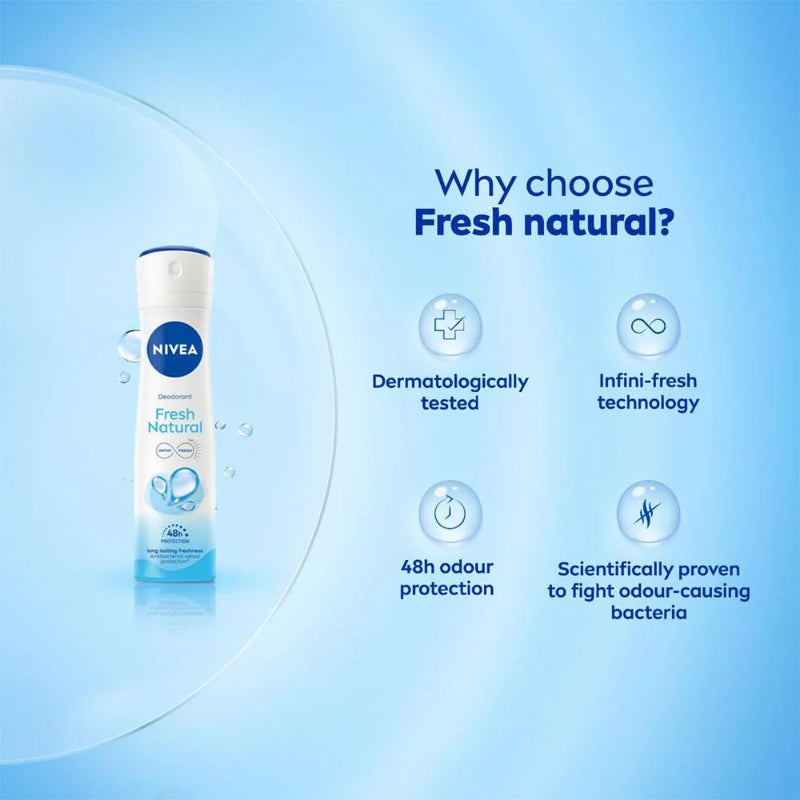 NIVEA Fresh Natural Infini Fresh 48 Hrs Protection Deodorant Spray 150ml