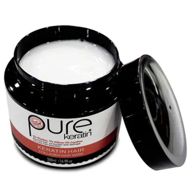Pure Keratin Collagen Hair Mask 500ml Deep Repair & Strengthening for Smooth, Shiny Hair
