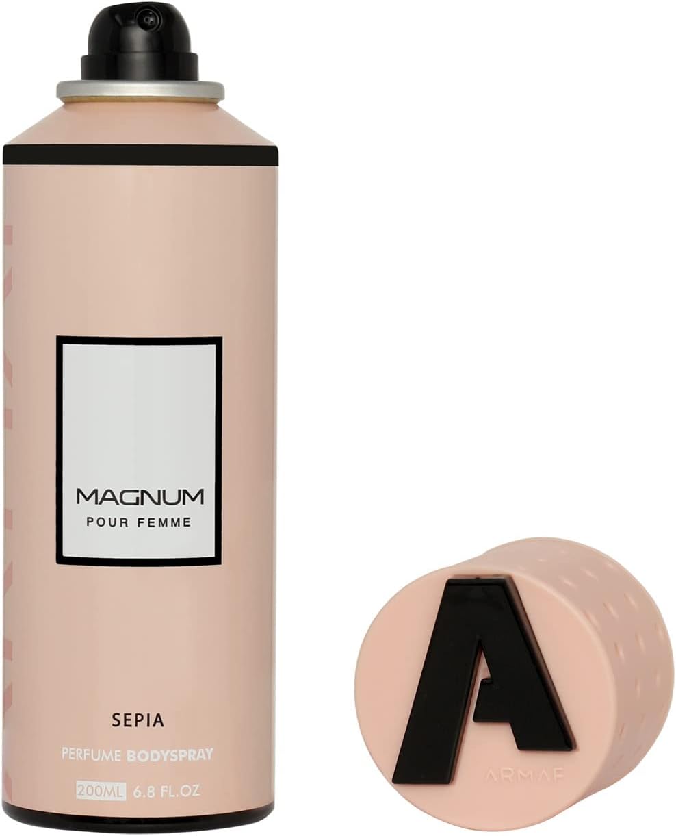 Armaf Magnum Pour Femme Sepia Perfume Body Spray 200ml Floral Fruity Fragrance