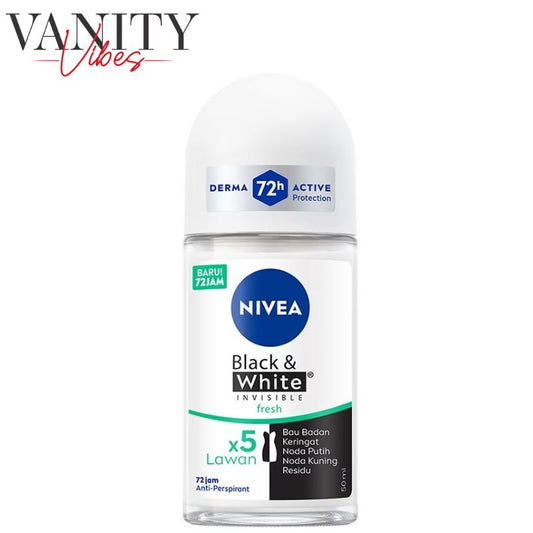NIVEA Black & White Fresh Roll On Deodorant 72H Protection 50ml