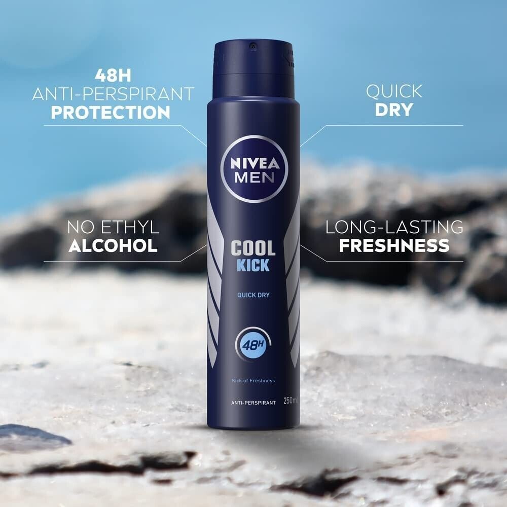 Nivea Men Cool Kick Quick Dry 48H Anti-Perspirant Deodorant Spray 250ml
