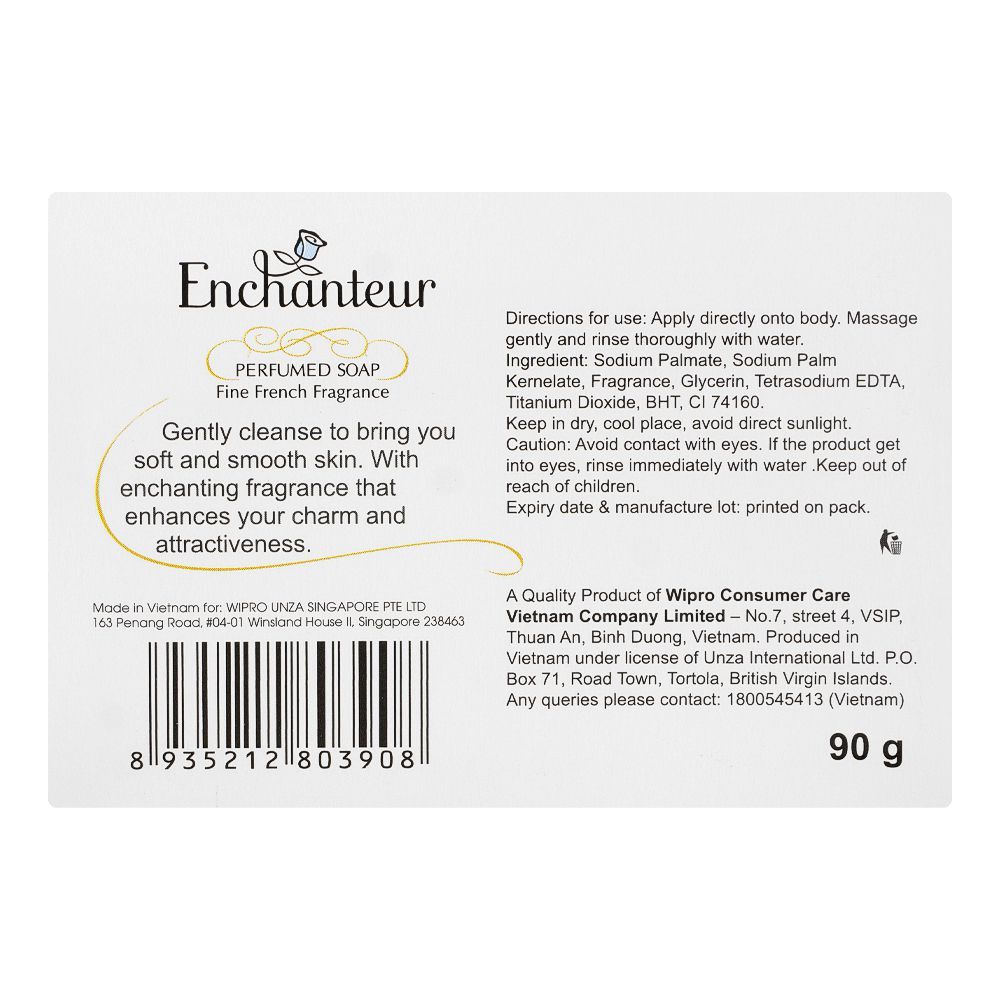 Enchanteur Magic Deluxe Perfumed Soap 90g - Long Lasting Floral Fragrance Beauty Soap for Soft, Smooth & Fresh Skin Daily Use